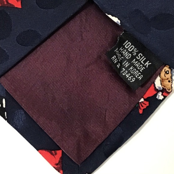 Addiction Santa Teddy Bear 100% Silk Tie - Picture 5 of 7